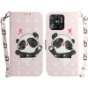Peňaženkové 3D puzdro na Xiaomi Redmi 10C – Srdce a panda