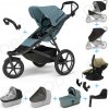 Set 10v1 Thule Urban Glide 3 Mid blue s magnetickou sponou + madlo + vanička Mid blue + pláštenky a moskytiéry Thule + Autosedačka Thule Maple Faded Khaki s ISOFIX základňou Thule Alfi a adaptérmi