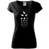 Očný test zvieratká - Dámske tričko Pure - S ( Čierna )