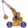 Nažehlovačka traktor, žeriav, auto, bager, hasiči - 10 ks 4 oranžovožltá žeriav
