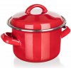 BANQUET Hrniec smaltovaný MILTON Red 12 cm, 0,78 l, s pokrievkou