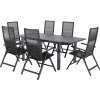 Livarno Hliníkový rozkladací záhradný stôl Miami + Záhradné kreslo Miami, 6 kusov (800012221)