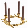Svietnik na 4 sviečky adventný veniec 31x31x5 cm, zlatý-kovový