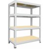 Kovový regál do pivnice Biedrax 60 x 75 x 120 cm, biely - 4 police MDF