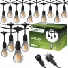Záhradná vonkajšia svetelná reťaz Girland 20m 20x žiarovky E27 SMOKEY 6W 2200K MALUS Lumiled