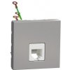 Unica - Zásuvka telefónna RJ12, 6 kontaktov, Aluminium