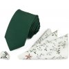 Quentino Smaragdově zelený pánský set – kravata, kapesníček a manžetové knoflíčky KSD68