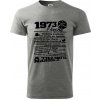 1973 v kocke - Klasické pánske tričko vyššej gramáže - 4XL ( Tmavosivý melír )