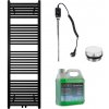 CERANO - Kúpeľňový elektrický radiátorový set Lincoln - 600W - čierna matná - 1600x500 mm
