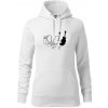 Mačka a gitara WC - Mikina dámská Cape s kapucí - M ( Biela )