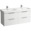 Kúpeľňová skrinka pod umývadlo Laufen Base 126x44x53 cm biela lesk H4025141102611