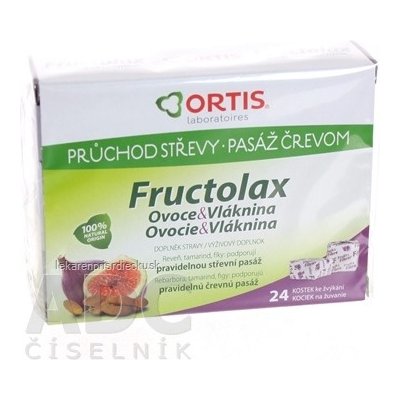 Fructolax Ovocie a vláknina KOCKY 1x24 ks