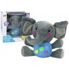 LEAN TOYS Interaktívny plyšový slon, hrajúci 19 cm – modrá