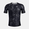 Under Armour HG IsoChill Prtd SS Pánske kompresné tričko - čierno/biele