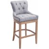 Design-Shop Barová stolička Buckingham - látka, drevené nohy svetlá antik - Svetlo sivá