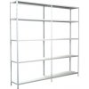 Kovový regál rozširovací Schulte 4523-W 2000x2000x350 mm, 10 políc, nosnosť 850 kg, biely
