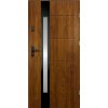 Vchodové dvere, rozmer vr. zárubne: 1000 × 2070 mm, oceľ, pravé, dub zlatý, presklené, Z46491