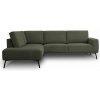 Tmavozelená ženilková rohová pohovka (ľavý roh/do L) Amsterdam – Scandic