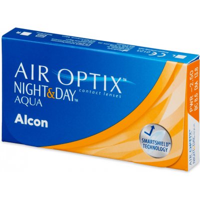 Alcon Air Optix Night and Day Aqua (6 šošoviek) Dioptrie: +2.50, Zakrivenie: 8.40, Priemer: 13.80