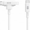 HyperJuice - Kabel Lightning - 24 pin USB-C s piny (male) do 24 pin USB-C, Lightning s piny (male) - 1.5 m - bílá