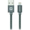 Swissten 71523102 Datový, Textile Usb / Lightning, 0,2m, šedý