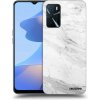 Picasee silikónový čierny obal pre OPPO A16 - White marble