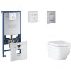 Grohe Rapid SLX - Set predstenovej inštalácie, klozetu, dosky SoftClose a tlačidla Skate Cosmopolitan, Triple Vortex, kefovaná nerezová oceľ SANI11BB2106