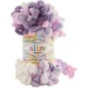 Alize - Jemná priadza na pletenie Vlna Alize Puffy Color 6305 Fialová, biela, ružová