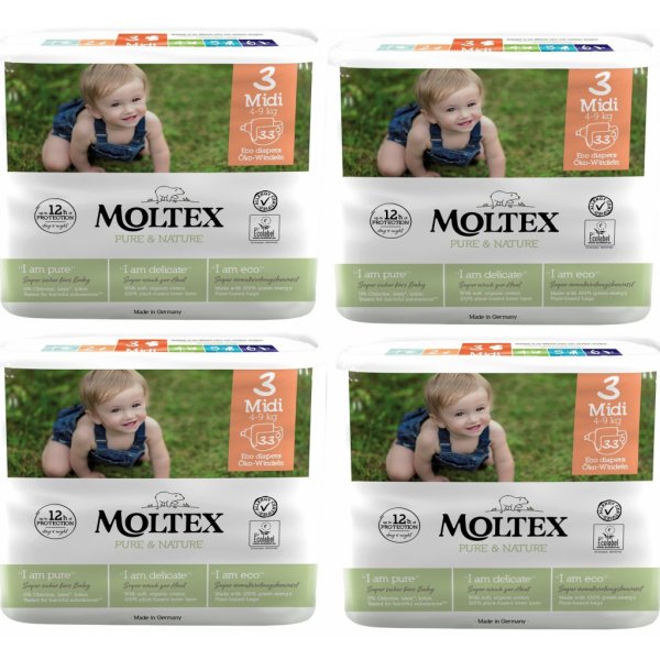 Plienka Moltex Midi 4-9 kg 4 x 33 ks