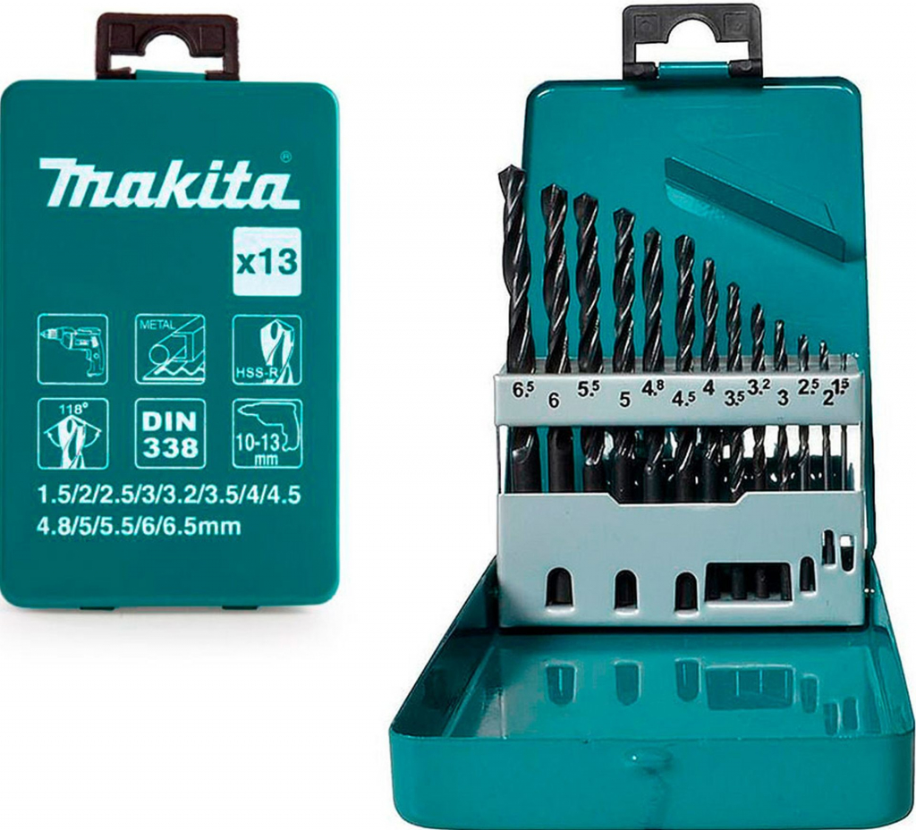 Makita D-54075 Sada vrtákov do kovu HSS-R 1,5-6,5mm, 13ks