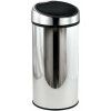 Dotykový oceľový odpadkový kôš v lesklo striebornej farbe 30 l – MSV