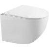 KIELLE Gaia kompaktné závesné WC Rimless s hlbokým splachovaním, 360 x 485 mm + Softclose WC sedadlo Slim, biela, 30115003