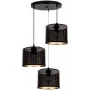 HEXE | Luster na lanku ALDO 3xE27/60W/230V pr. 45 cm čierna | HX0026
