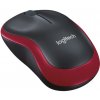 Myš Logitech M185 červená, bezdrôtová, optická