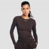 GymBeam Dámske tričko s dlhým rukávom Aura Tee Brown S