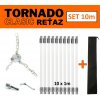 TORNADO CLASIC REŤAZ rotačná komínová kefa čistič komína set 10 m (Komínová kefa reťaz na odstránenie dechtu, na čistenie komína)