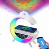 3v1 LED RGB lampa bluetooth reproduktor budík a nabíjačka + projektor