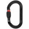 Oválna oceľová karabína Petzl Oxan čierna screw lock