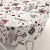 Biante Dekoračný oválny obrus Porto PRT-015 Vínovo-sivé srdiečka na krémovom 120x180 cm