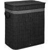 Bambusový kôš na bielizeň - 100L - 2 komory - čierny