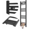 Vodný kúpeľňový radiátor Granitan 369 W 400 x 1100 mm čierny