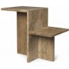 Ferm Living Odkladací stolík Distinct, dark brown travertine