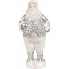 Clayre & Eef Bielo-strieborná dekorácia figúrka Santa Claus - 8*6*16 cm - Clayre & Eef