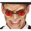 GOTICKÉ HALLOWEENSKE OKULIARE ČERVENÉ SKLÁ GOTICKÉ HALLOWEENSKE DOPLNKY