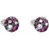 Strieborné náušnice kôstky Swarovski Elements 31336.3 dark amethyst