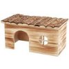 Natural Living drevený domček GRETE pre morčatá 2 vchody 35 x 18 x 20 cm