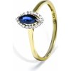 Blink-Blink Výnimočný zlatý prsteň s diamantmi a Zafírom 2204ZZG