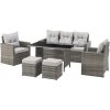 BestBerg ratanový záhradný set BBRF-1090G / sivý