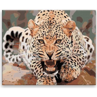 Maľovanie podľa čísel Nahnevaný leopard