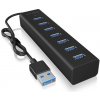 ICY BOX IB-HUB1700-U3 USB 3.0 zu 7-Port USB 3.0 Type-A Hub, Alu-Gehäuse, Netzteil 5V/3A 7 portů USB 3.0 hub čierna; IB-HUB1700-U3